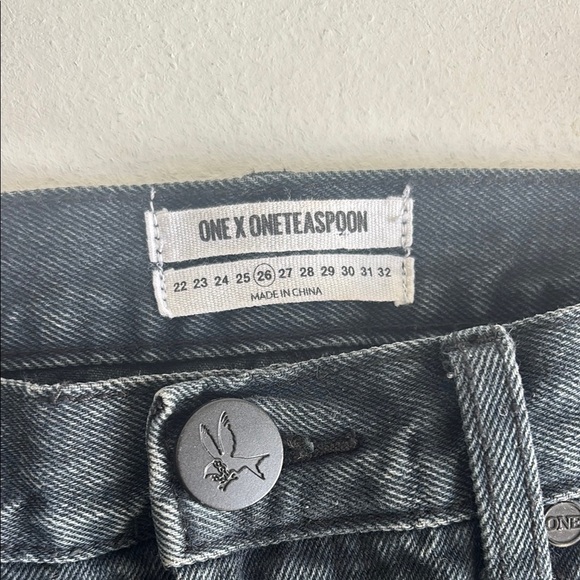 ONE X ONETEASPOON Distressed Black Denim Mini Skirt size 06 - Picture 2 of 11